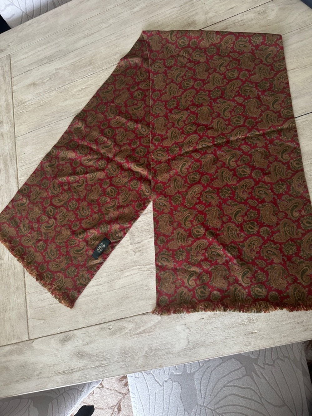 Alcott & Andrews vintage silk Unisex Paisley scarf 12”x 52”